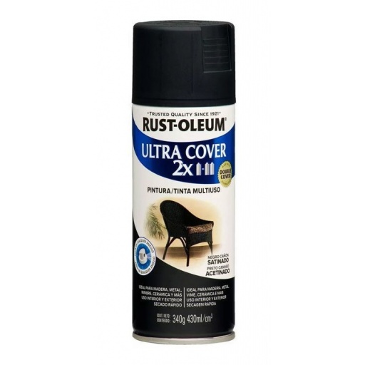 PINTURA AEROSOL ULTRA COVER 2X NEGRO CAON SATINADO 340GR