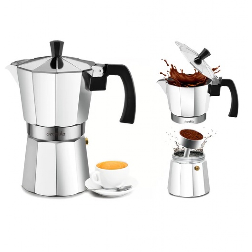 Cafeteras Máquina de café de acero inoxidable, cafetera eléctrica Moka,  cafetera eléctrica de 12 tazas, cafetera eléctrica de 1.8 L, cafetera con