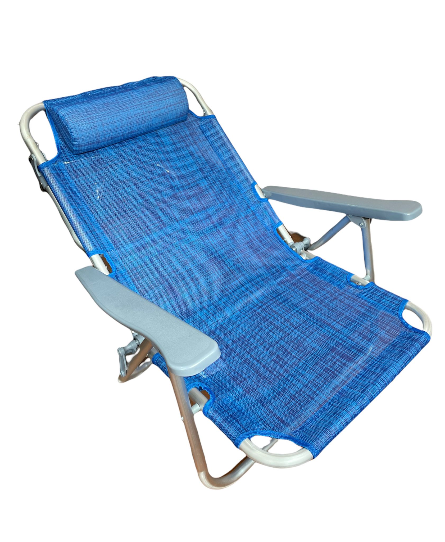 Silla Reposera De Playa Baja Respaldo Alto Almohada