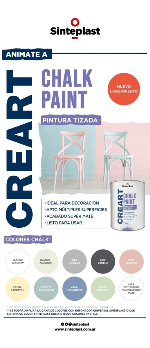 CREART CHALK PAINT BLANCO GLACIAR