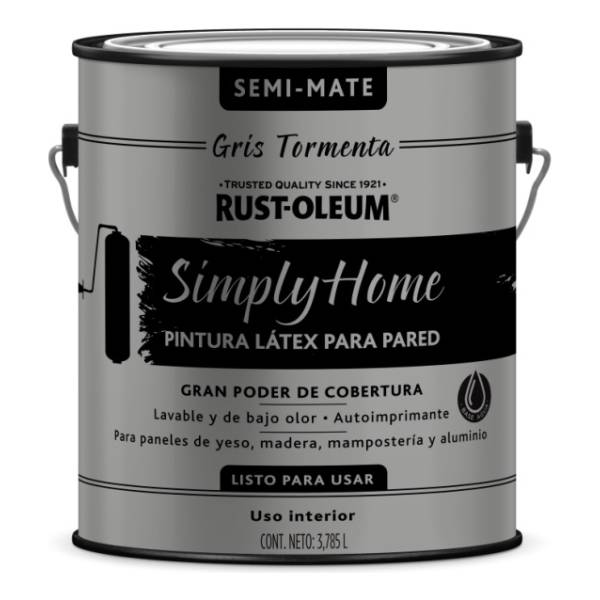 Pintura Latex 3.785l Simply Gris Tormenta Semi Mate Rust Ol