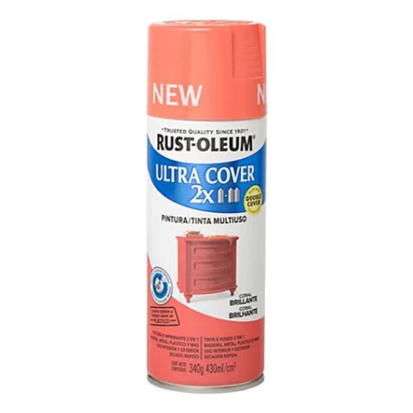 Pintura Aerosol Ultra Cover 2x Coral Brillante 340 Gr