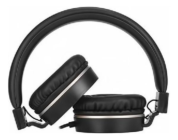 Vincha Auricular Cableada Dhh-1206 Hp Negro Y Dorado - Imagen 2