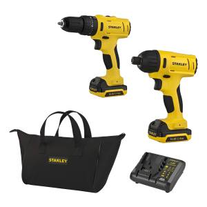 Taladro Percutor + Atornill. Impacto+ Bolso Stanley Schi12c2