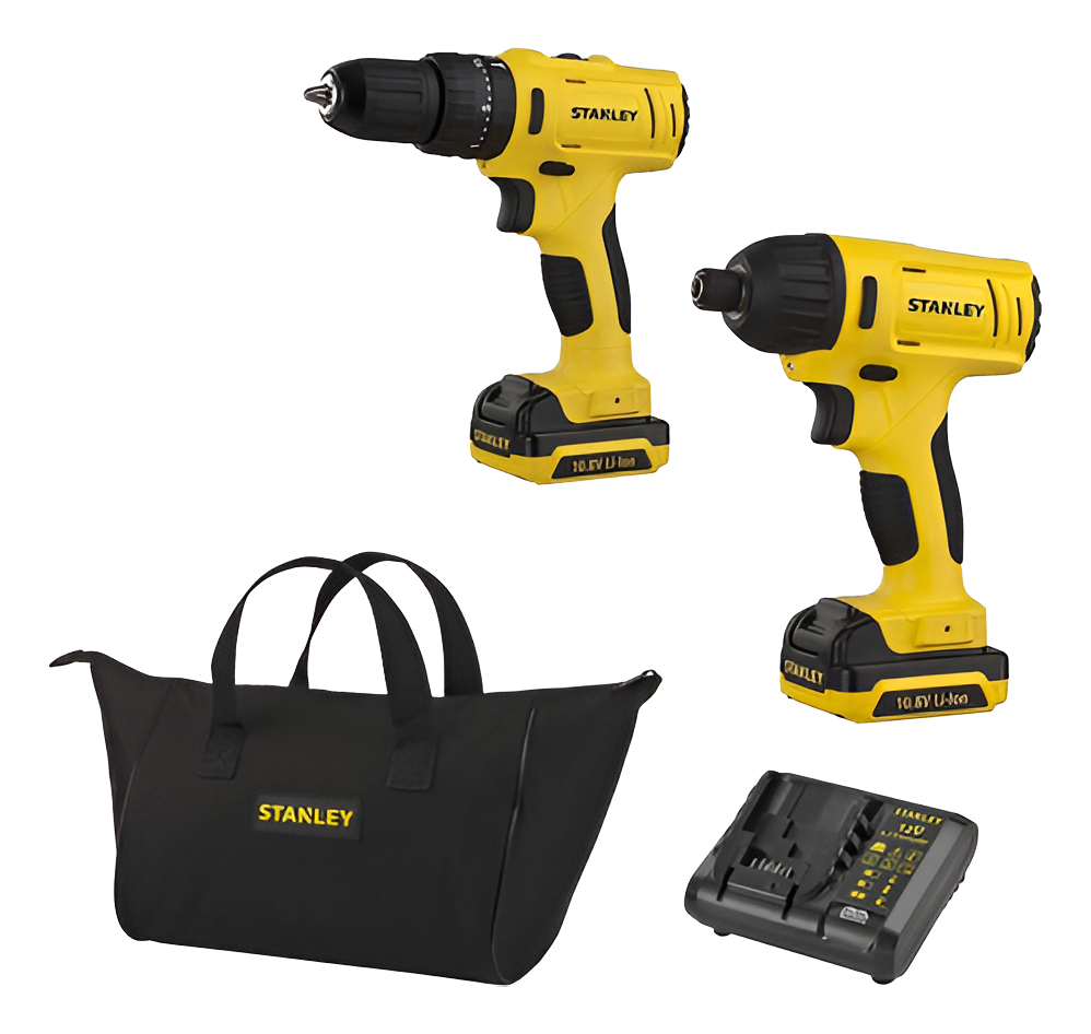 Taladro Percutor + Atornill. Impacto+ Bolso Stanley Schi12c2