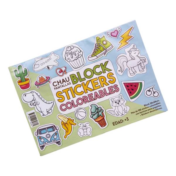 Libro Block Con Stickers Coloreables - Chau Pantallas