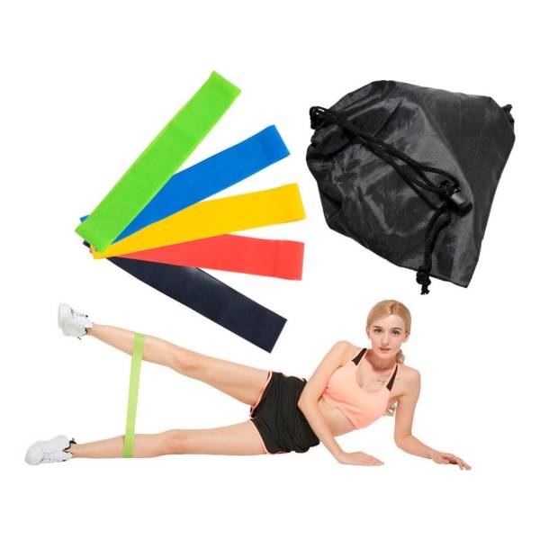 Set De Mini Bands X 5 Resistencias Banda Circular + Bolso Ff