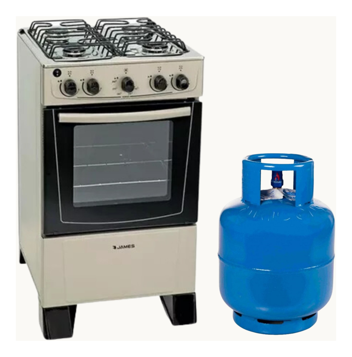 Cocina Combinada James C-205 Titanium + Envase Garrafa 13kg - Imagen 2