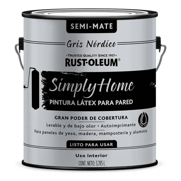 Pintura Latex 3.785l Simply Gris Nordico Semi Mate Rust Oleu