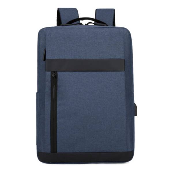 Mochila Para Laptop Impermeable Azul Con Puerto Usb