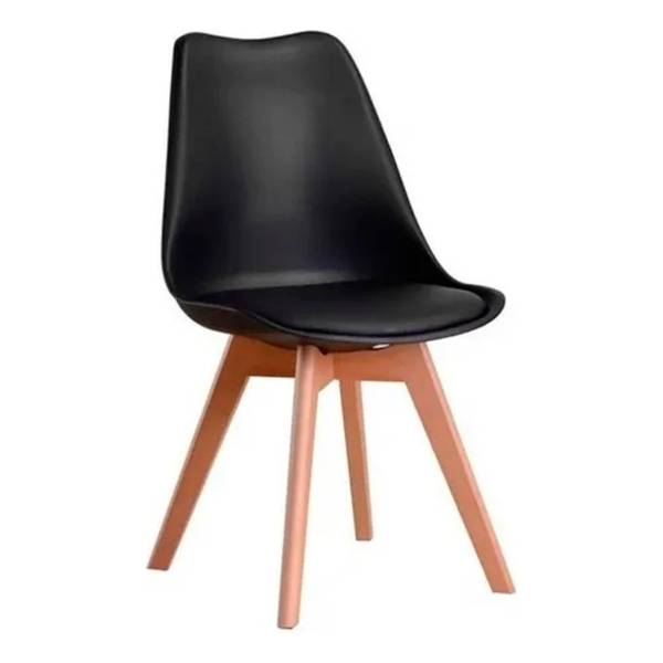 Silla Eames Acolchonada Negra Comedor Oferta