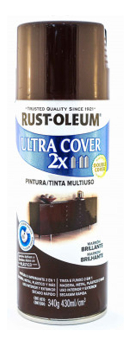Pintura Aerosol Ultra Cover 2x Marron Brillante 340gr Rust O