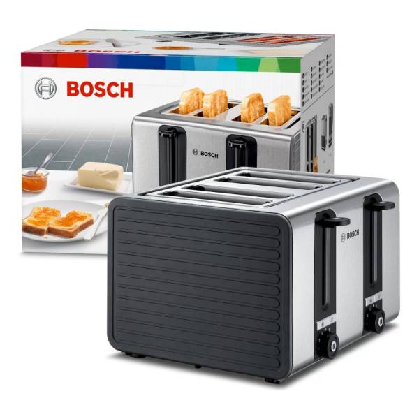 Tostador Bosch Tat7s45 De 4 Rebanadas Acero Inox