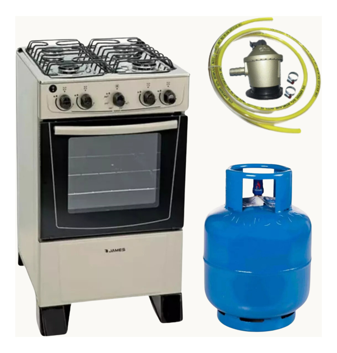 Cocina Combinada James C-205 Titanium + Envase Garrafa 13kg