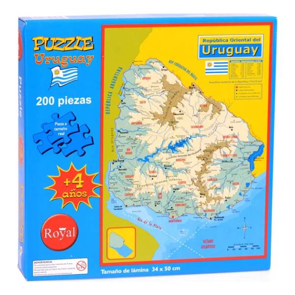 Puzzle 200p. Mapa Uruguay - Imagen 2