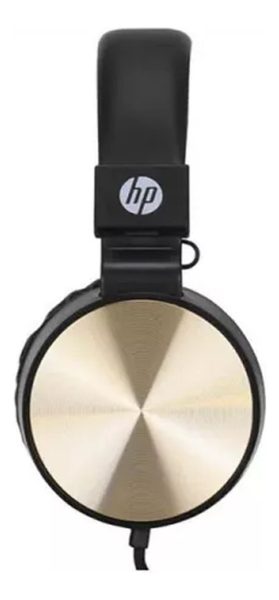 Vincha Auricular Cableada Dhh-1206 Hp Negro Y Dorado - Imagen 3