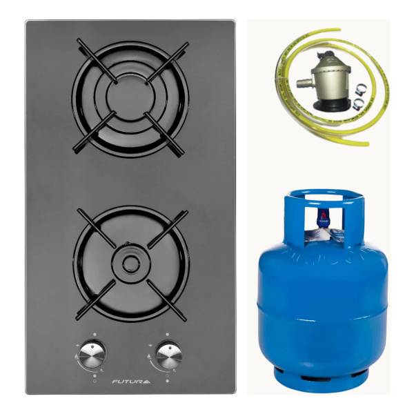 Anafe A Gas Futura Vidrio 30cm Fut-a30vg + Garrafa + Valvula
