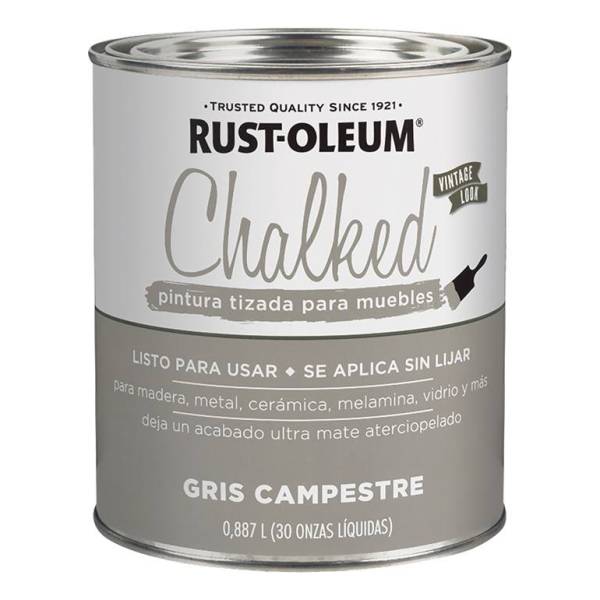 Esmalte Sintetico Chalked Tiza Rust Oleum Gris Campestre 1lt