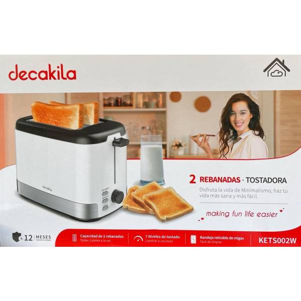 Tostadora 2 Panes 800w Decakila Kets002w - Imagen 3