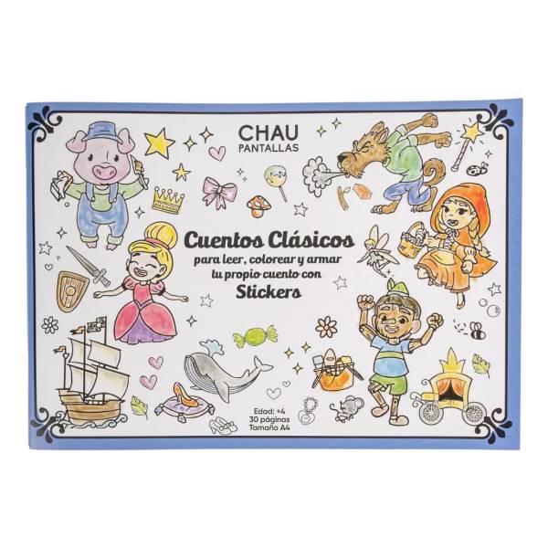 Libro Block Cuentos Clasicos Para Leer, Colorear Y Stickers