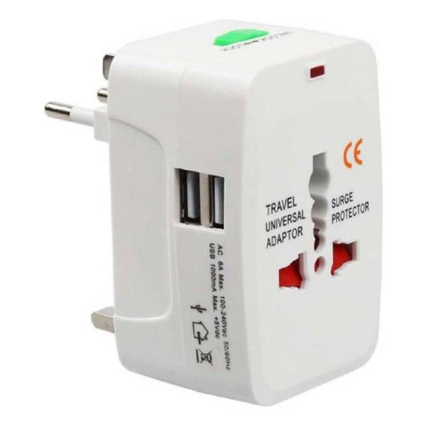 Adaptador De Corriente Universal De Viaje 2 Usb