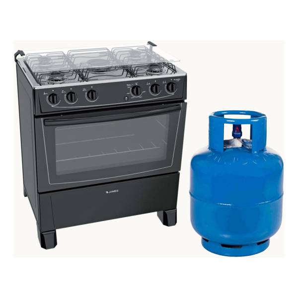 Cocina James C 150 B 5 Hornallas Gas + Envase Garrafa 13kg - Imagen 2
