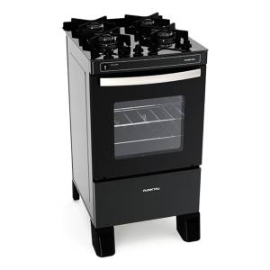 Cocina Punktal Super Gas Horno Negra Mesada Vidrio Gl4b