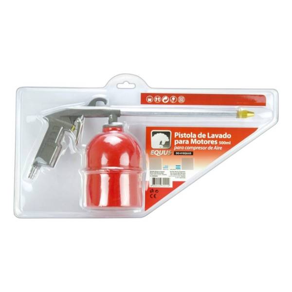 Pistola De Lavado Para Motores Equus 500ml Para Compresor