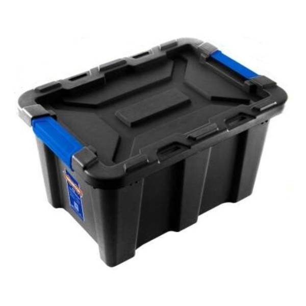 Caja Contenedor Plastico Apilable Negro 40lt Wadfow Wtb3340