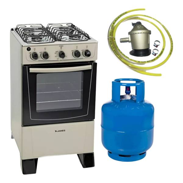 Cocina Gas James C105 B Titanium + Garrafa De Envase 13kg