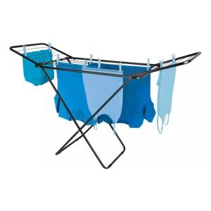 Tendedero De Piso Con Extensiones Mor Acero 8 Mts Ropa Negro