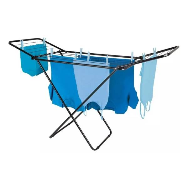 Tendedero De Piso Con Extensiones Mor Acero 8 Mts Ropa Negro
