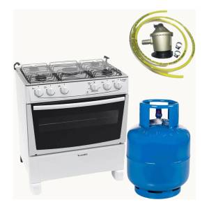 Cocina James C 150 B Inox 5 Hornallas + Envase Garrafa 13kg