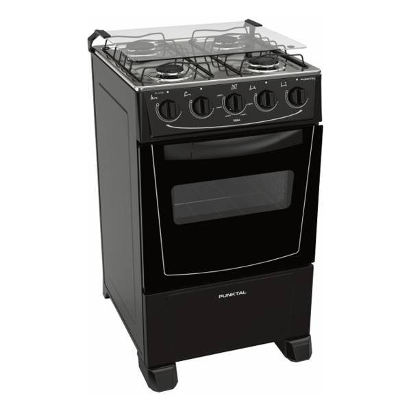 Cocina Super Gas Viena Negra 4 Hornallas 268bk Punktal