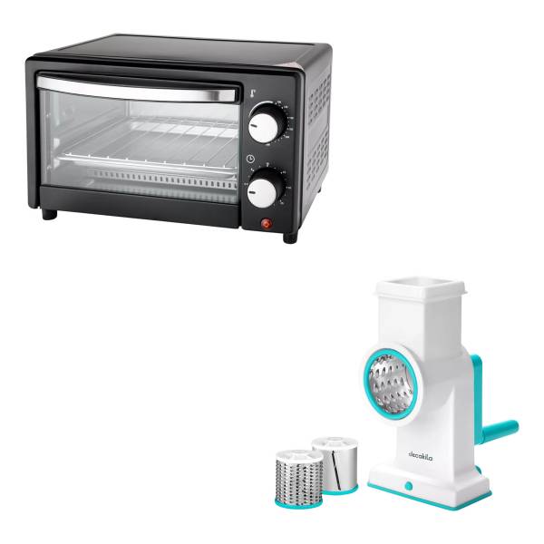 Horno Electrico Con Bandeja+ Rallador Queso Verdura Decakila