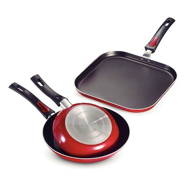 Juego 2 Sartenes Rojos Tramontina Roch 20 Y 24cm Con Bifera