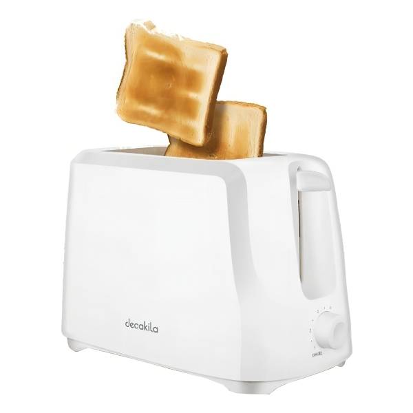 Tostadora Decakila 2 Panes 800w Blanca Tostadas / Rebanadas Color Blanco