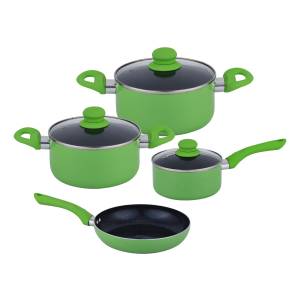 Set Bateria De Cocina 7 Pzas Cuori Verde