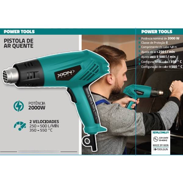 Pistola De Aire Caliente Potencia 2000w Xion - Imagen 2