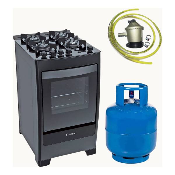 Cocina James A Gas C 700 Negra 4 H + Envase Garrafa 13kg