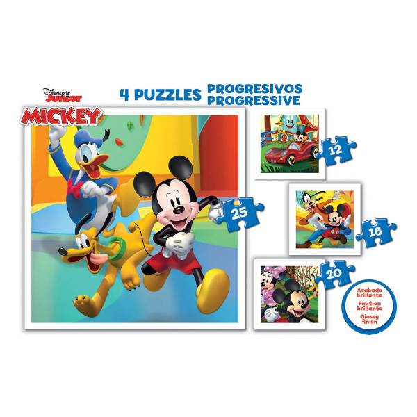 Set De Puzzles Mickey Y Sus Amigos 4 En 1 19294 - Imagen 2