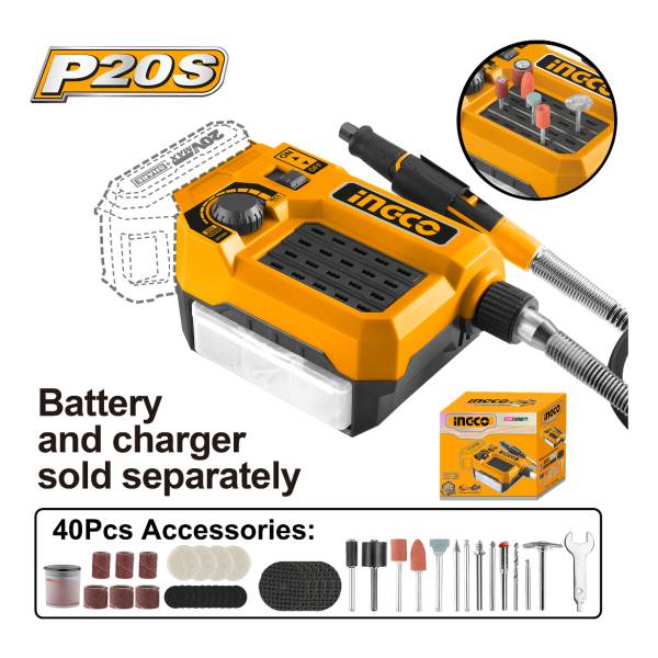 Mini Torno A Bateria 20v P20s Inalambrico C Accesorios - Imagen 2