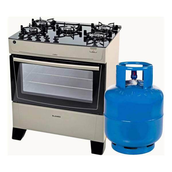Cocina Supergás James 5 Hornallas + Envase Garrafa 13kg - Imagen 2