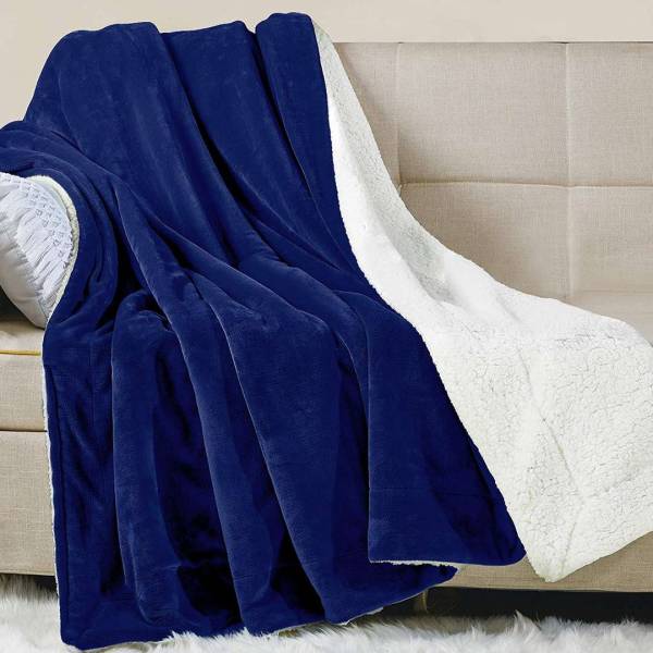 Manta Corderito 2 Plazas 200x230cm Azul Gris Marron