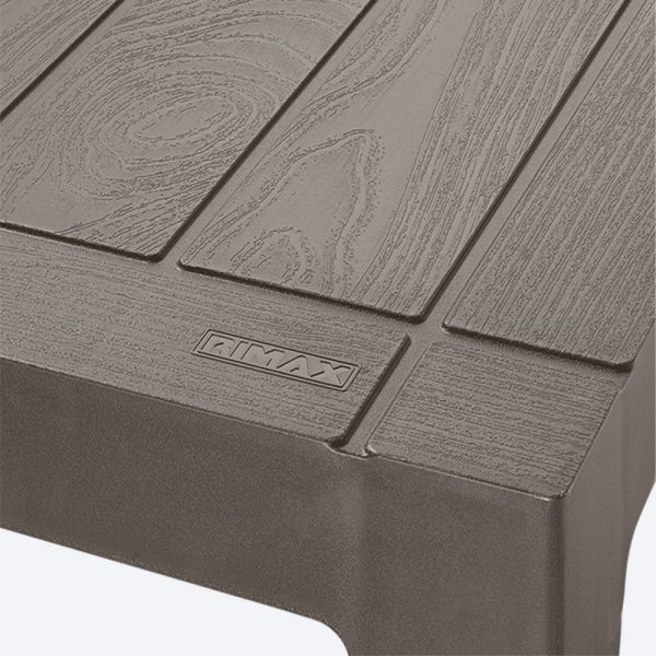 Mesa De Jardin Cuadrada Rimax Baru Mocca Plastico 75x75 Cm - Imagen 6