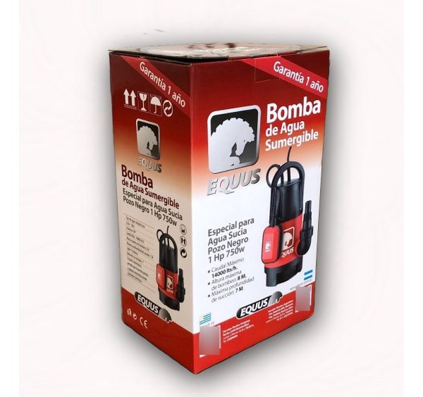 Bomba Sumergible Equus Pozo Negro Aguas Sucias 1hp 750w - Imagen 2