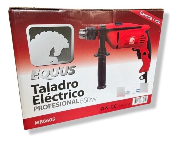 Taladro Electrico Equus 650w C/percutor Y Mango Profesional - Imagen 2