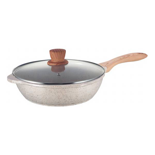 Olla Guisera Antiadherente Con Tapa Cuori G28-cuccina Color Beige
