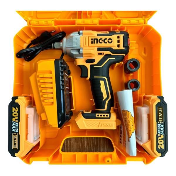 Llave De Impacto Ingco Ciwli2038 Inalámbrica 1/2 20v 300nm Color Amarillo Frecuencia 50 Hz - Imagen 3