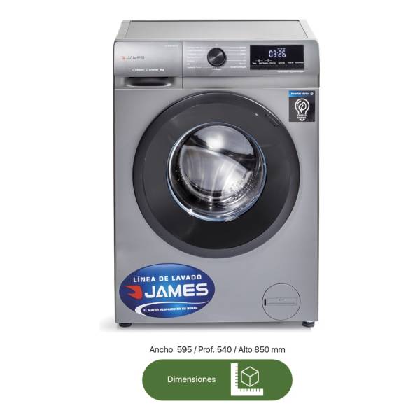 Lavarropas James Inverter Lr 8140 Inv Inv S 8kg Silver - Imagen 7